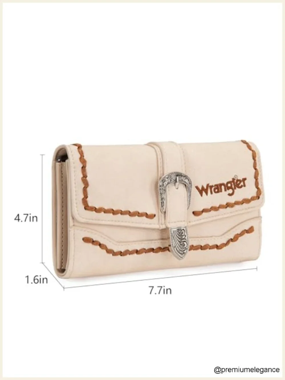 Western RFID Blocking Wallet with Antique Buckle and Braided Edge